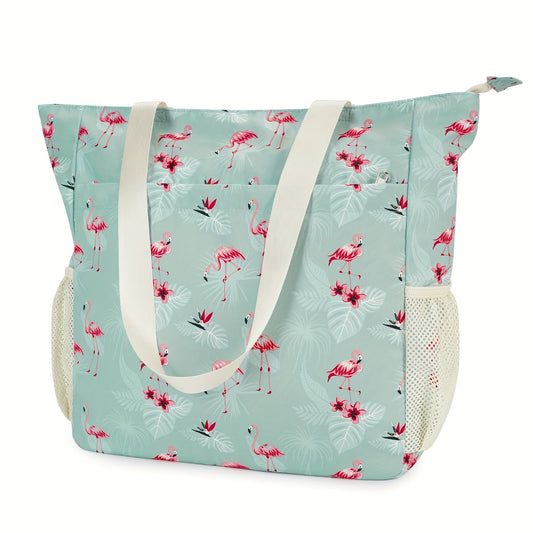 Flamingo Tote - Large Capacity with Pockets