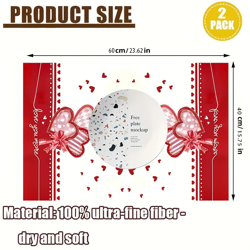 Love You More Microfiber Kitchen Towels – 2-Piece Set, 16x24