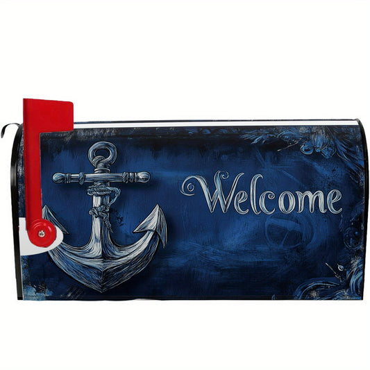 Nautical Anchor Welcome Mailbox Cover – Magnetic