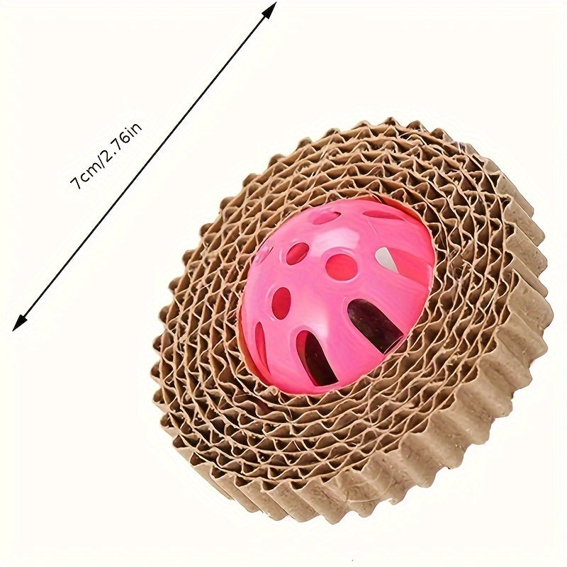 Cat Toy Ball Set – Colorful Corrugated & Plastic Styles, 3-Piece
