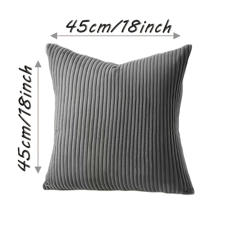Striped Supersoft Corduroy Pillow Cover – Individual Colors or 3-Piece Set, 18"x18"