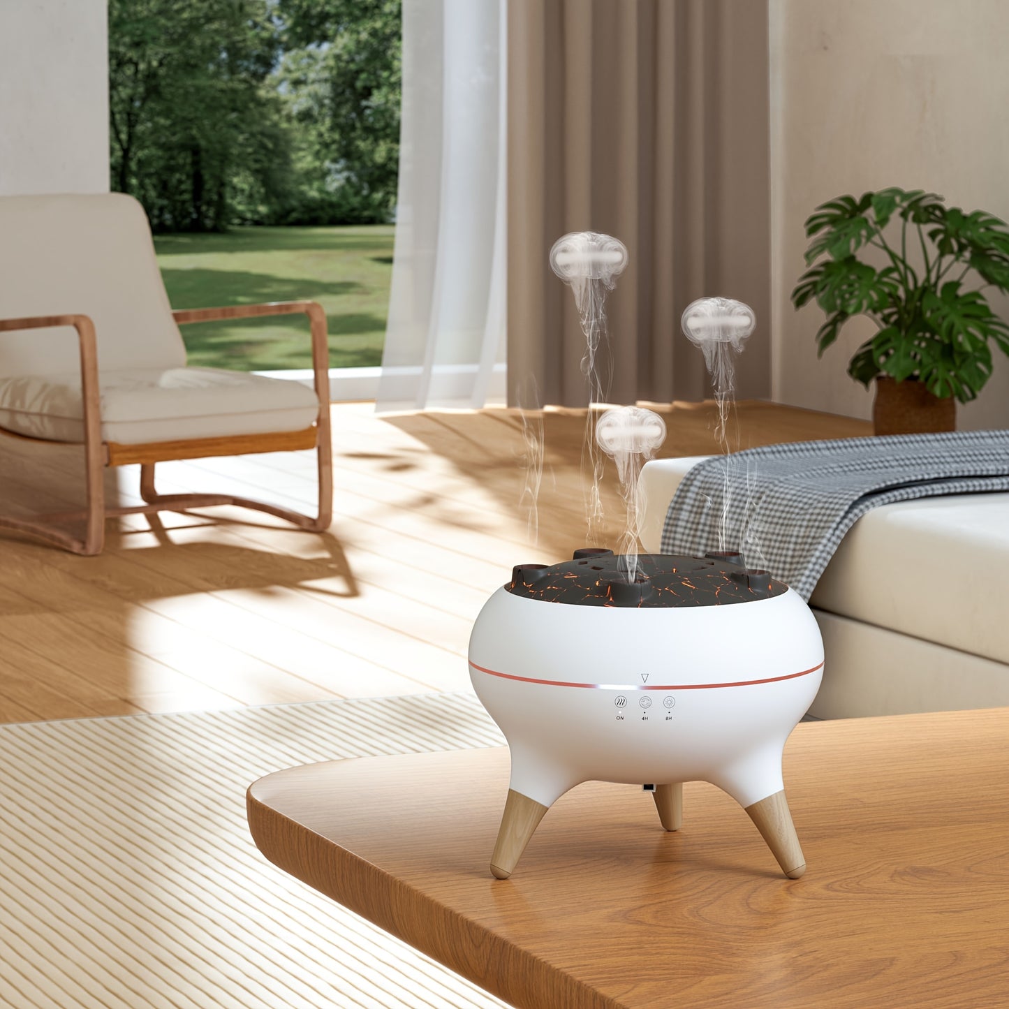 Dynamic Jellyfish Aromatherapy Diffuser – Voice Activated with Remote Control