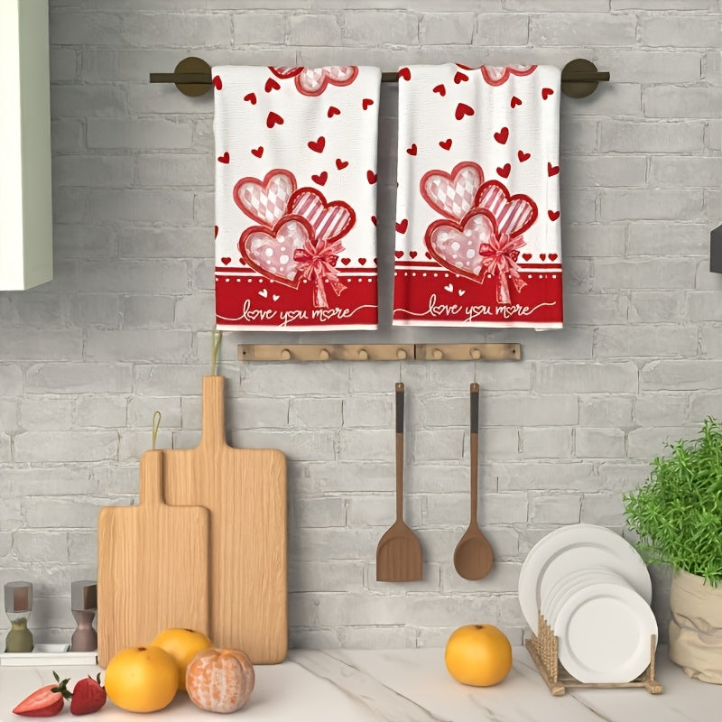 Love You More Microfiber Kitchen Towels – 2-Piece Set, 16x24