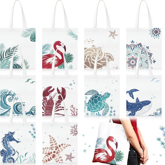 Marine-Themed, Canvas Beach Totes - 10 Options