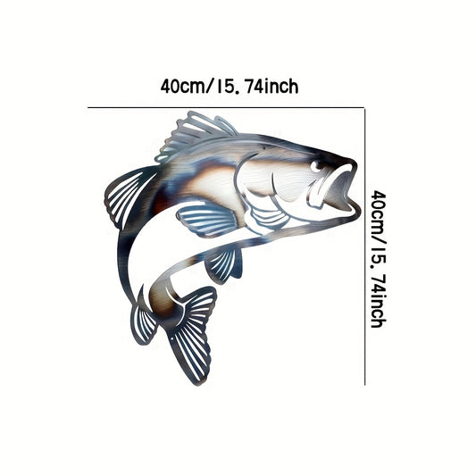 Metal Art Deco Iron Fish Wall Decor
