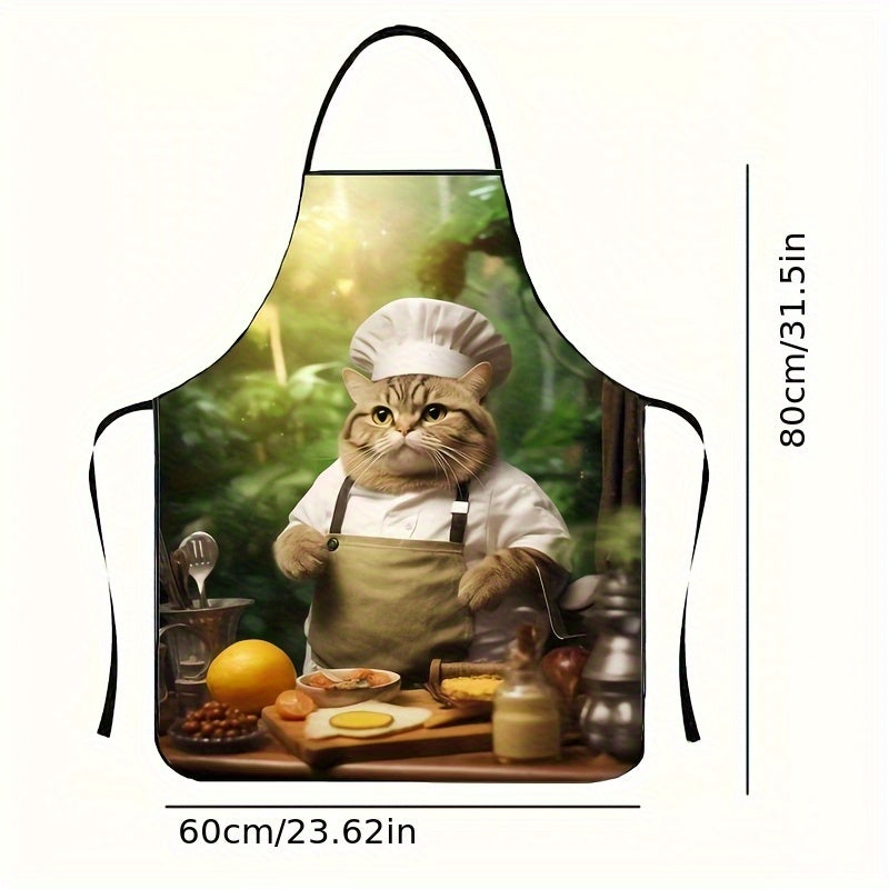 Chef Cat Graphic Apron – Adjustable, (23.62" x 31.5")