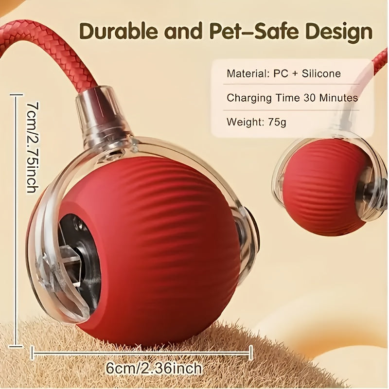 Smart Interactive Electric Cat Toy – Red, USB Rechargeable, Indoor & Outdoor