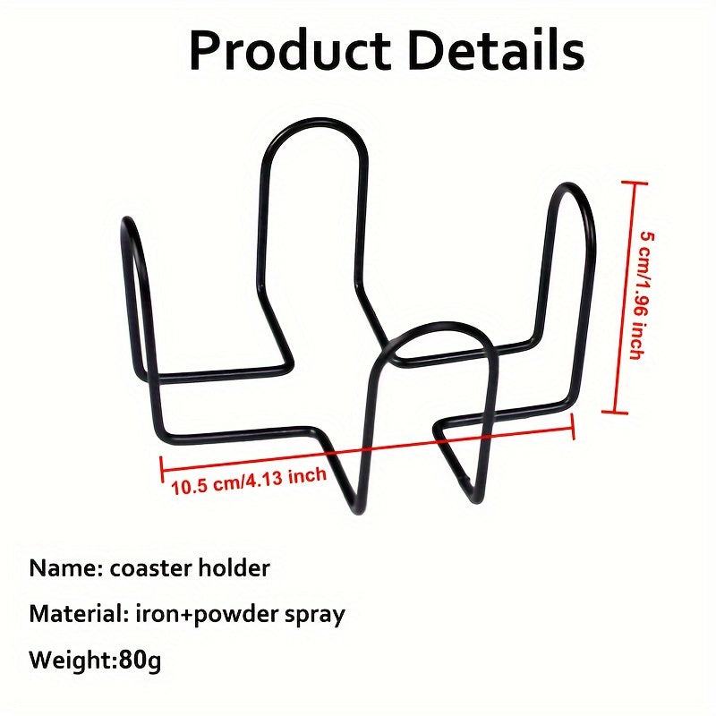 4-Pack Black Iron Coaster Holders