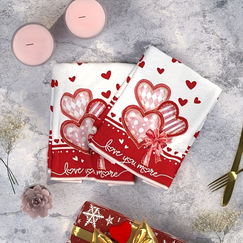 Love You More Microfiber Kitchen Towels – 2-Piece Set, 16x24