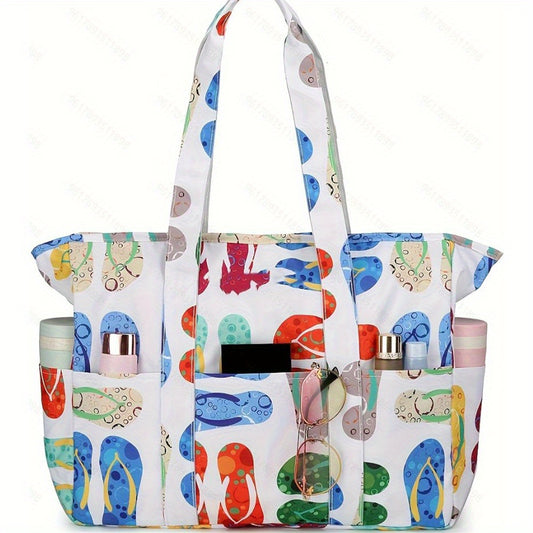 Flip Flops Tote - Sandproof with Pockets and Zipper