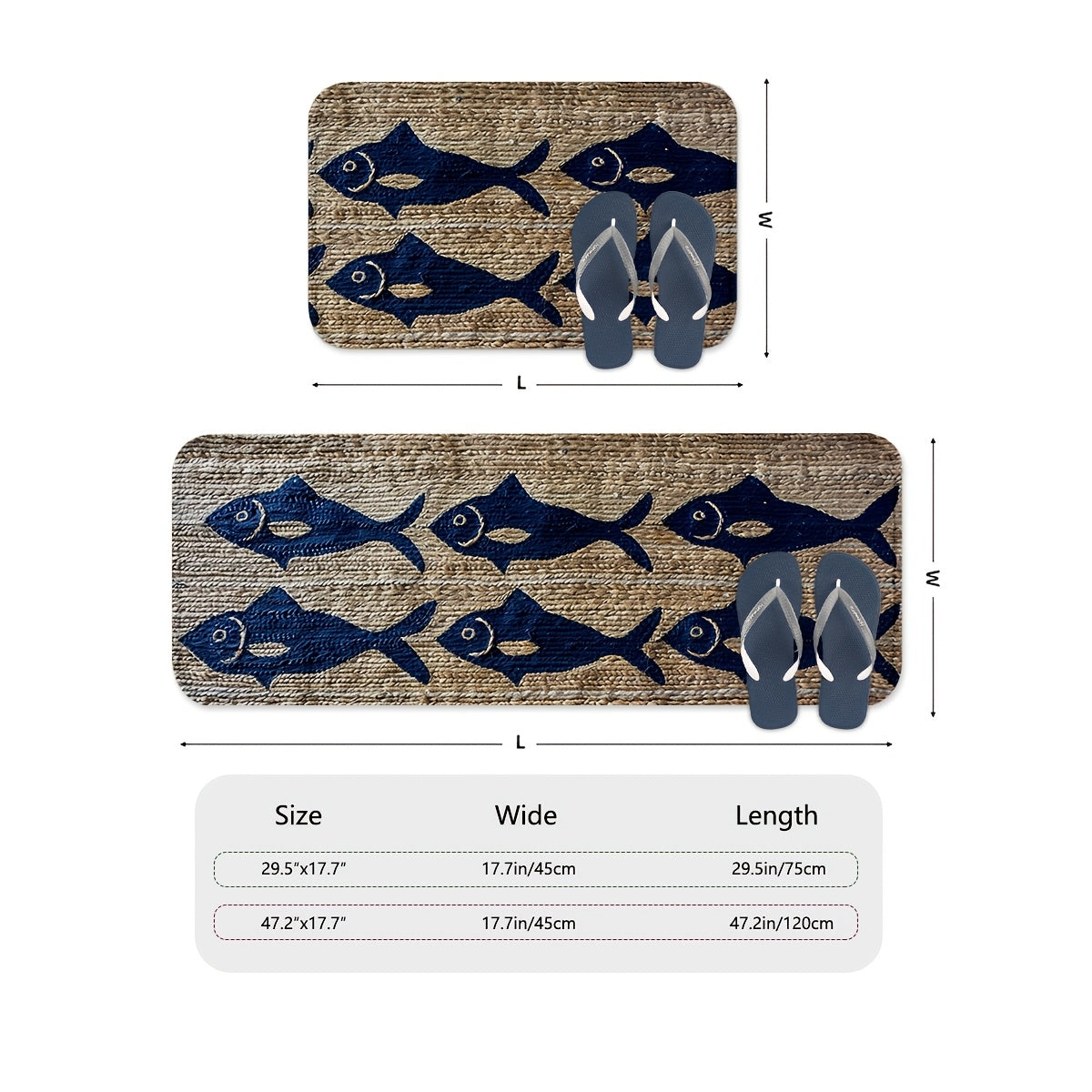 Fish Coastal Mat & Runner – 2x2.5', 3x4'