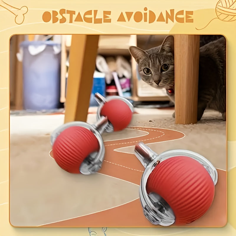 Smart Interactive Electric Cat Toy – Red, USB Rechargeable, Indoor & Outdoor