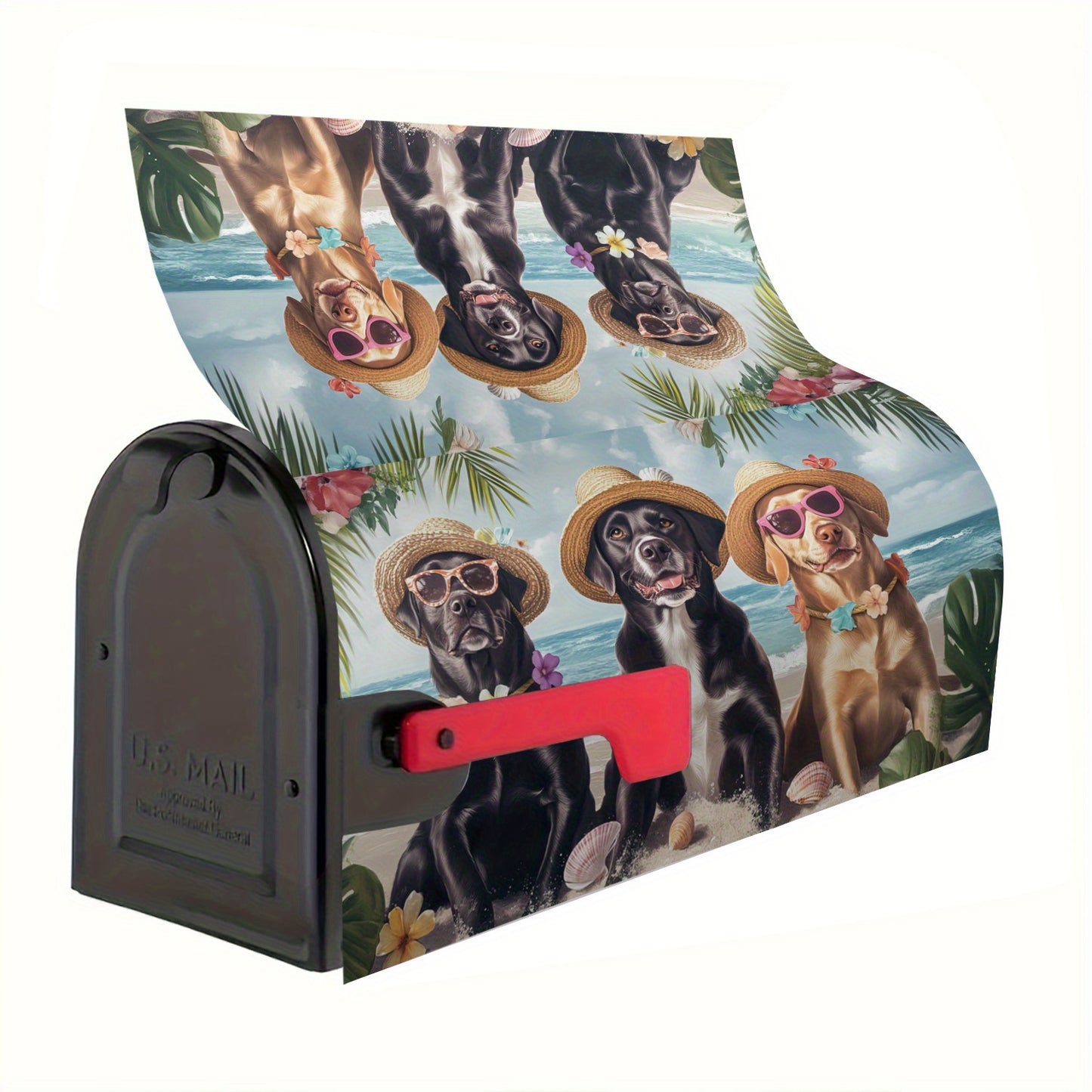 Beach Dogs Mailbox Cover – Magnetic, 18" x 21"