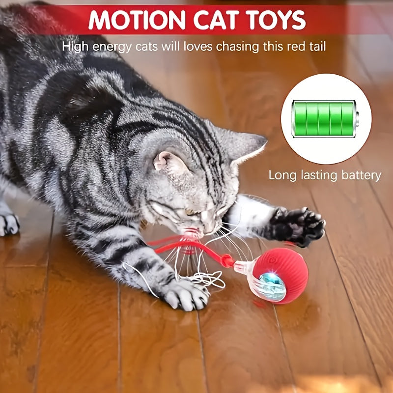 Smart Interactive Electric Cat Toy – Red, USB Rechargeable, Indoor & Outdoor