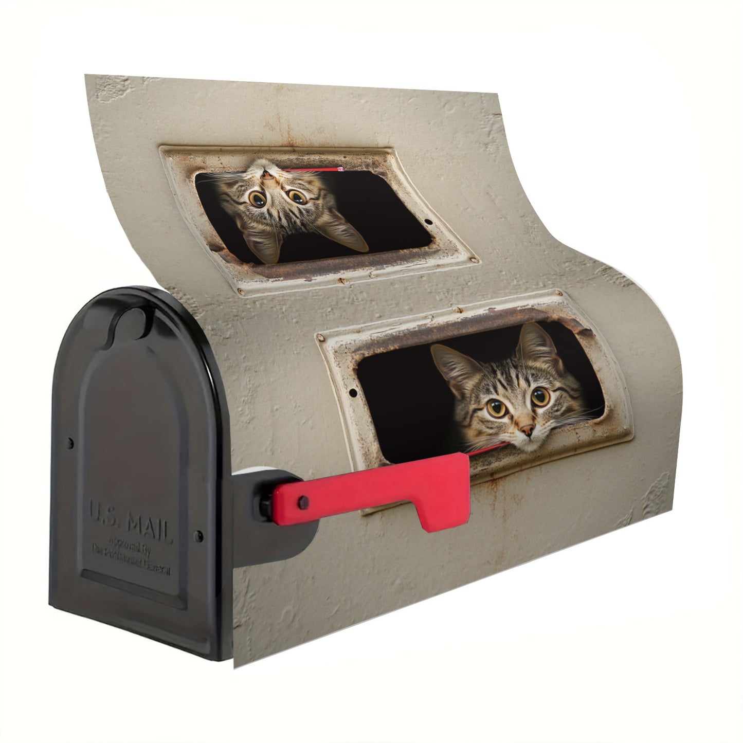 Cat-Themed Magnetic Mailbox Cover – Vibrant Polyester Design, 21x18", All-Season Outdoor Decor