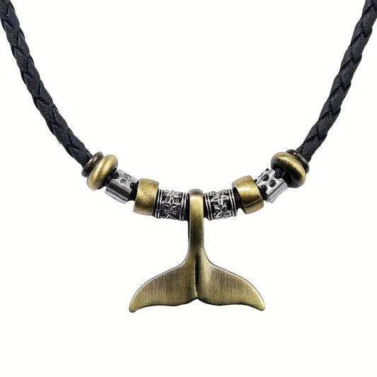 Vintage Whale Tail Pendant Necklace