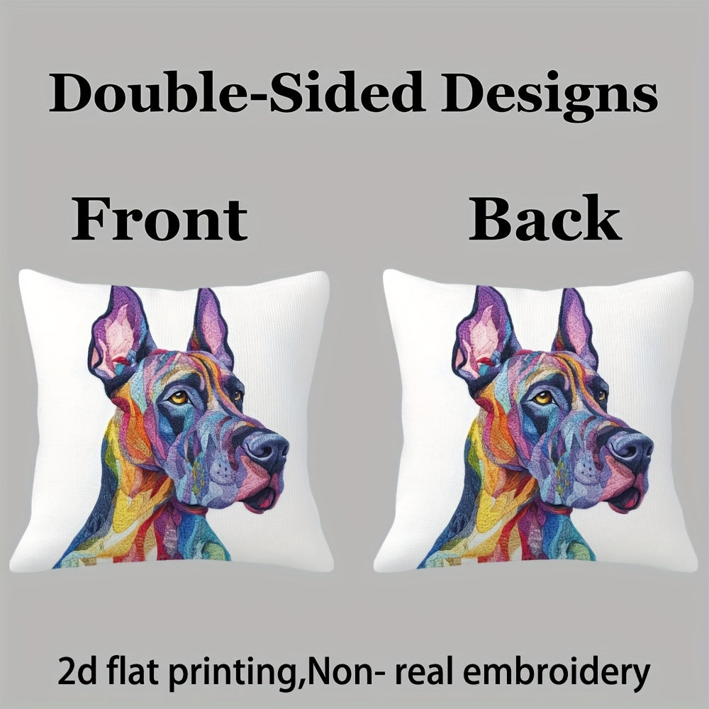 Extra Large Great Dane Pillow Cover with Zipper Closure