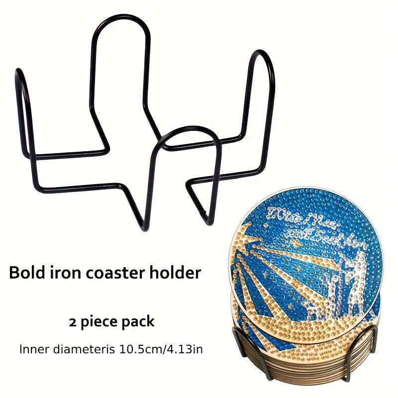 4-Pack Black Iron Coaster Holders