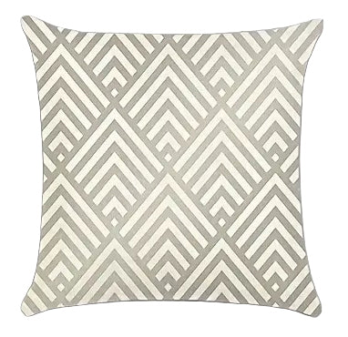 Light beige and cream Art Deco inspired chevron geometric pattern pillow cover - Coastal Pillows Plus