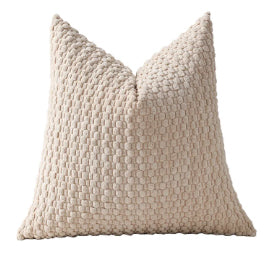 Grounded 18x18 inch cotton pillow covers in sage green, olive, beige, and white with plush corduroy and chunky knit textures for coastal décor – Coastal Pillows Plus.