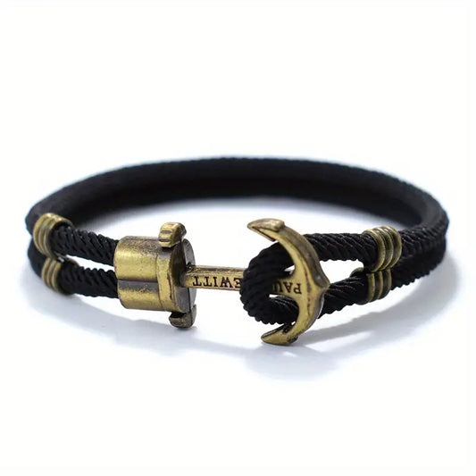 Black Vintage Anchor Bracelet