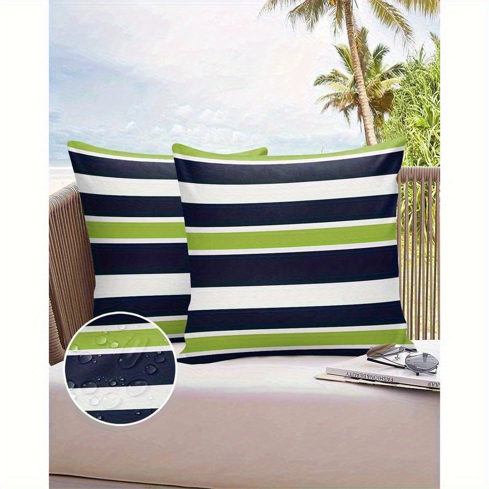 Bold Black and Lime Green Striped Pillow Cover for Confident Man Cave Décor Style, 18"x18" - Coastal Pillows Plus