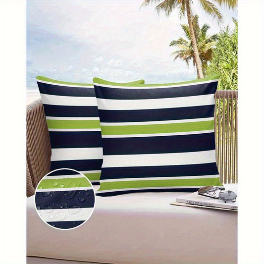 Bold Black and Lime Green Striped Pillow Cover for Confident Man Cave Décor Style, 18"x18" - Coastal Pillows Plus