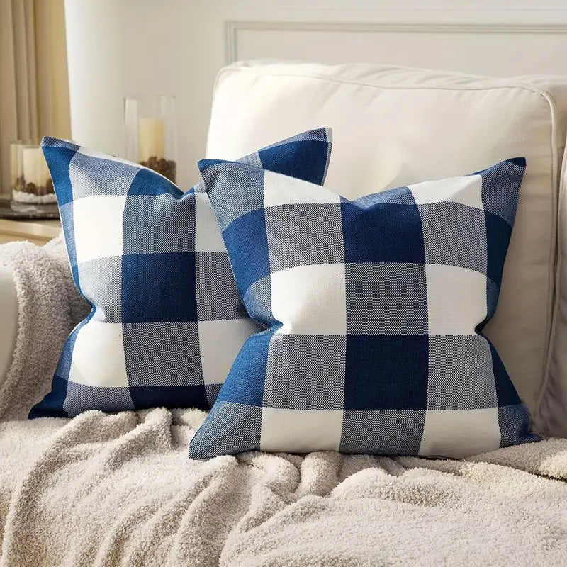 1pc Deep Blue Buffalo Check Plaid Square