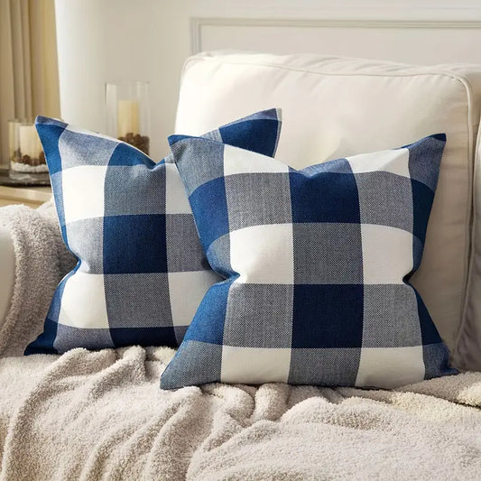 1pc Deep Blue Buffalo Check Plaid Square