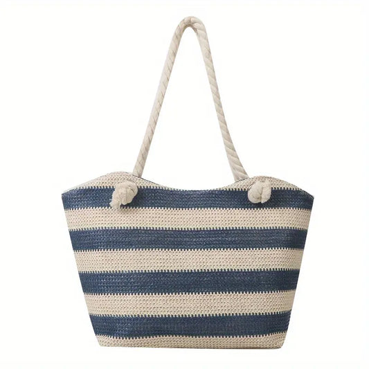 Casual Blue Stripe Handbag