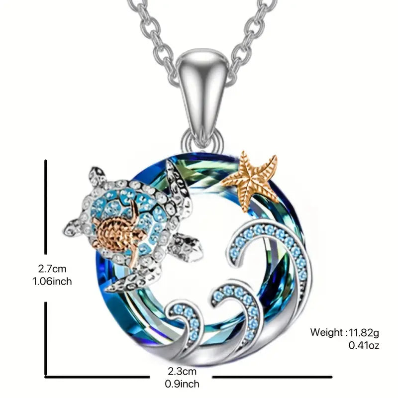 Sea Turtle & Starfish Necklace