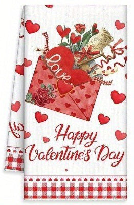 Charming 16x24 inch polyester kitchen towels featuring Valentine's Day gnomes, red trucks, and teddy bear designs for holiday décor – Coastal Pillows Plus.