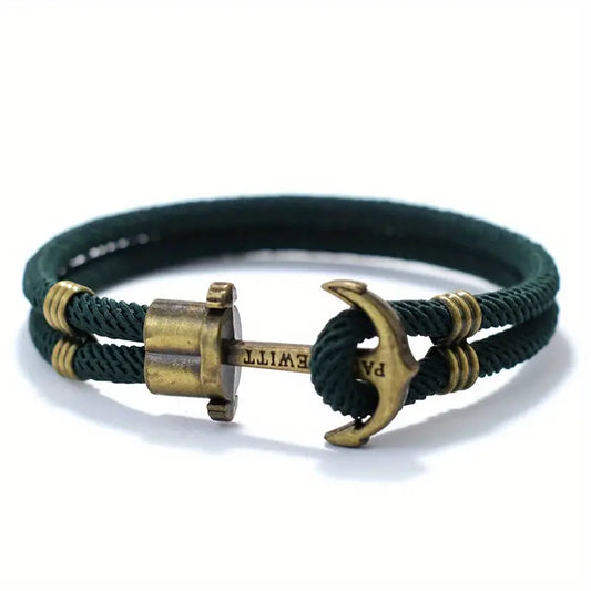 Green Vintage Anchor Bracelet