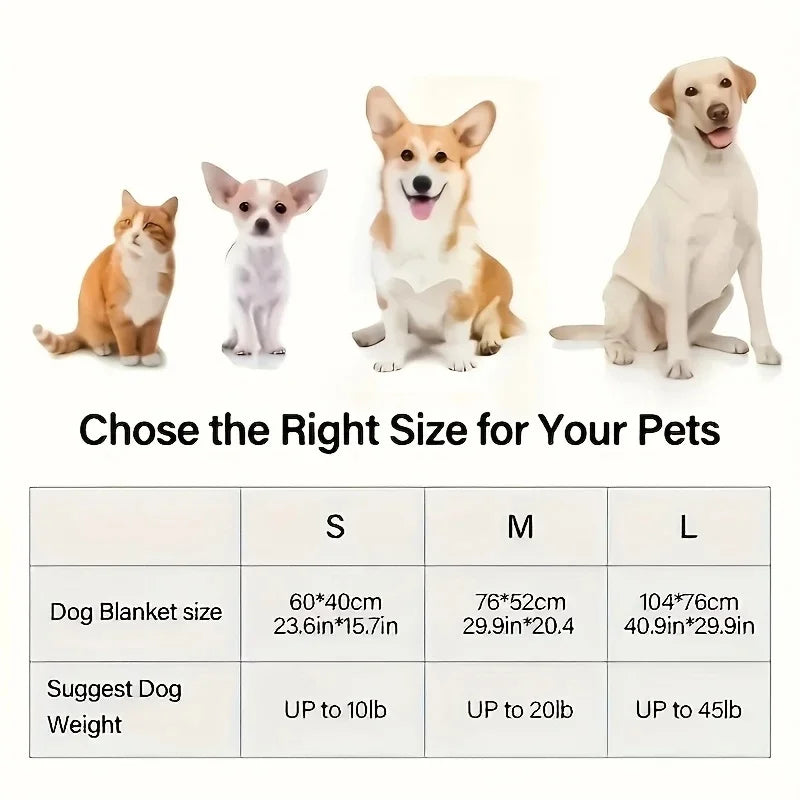 Paw Print Pet Blanket – White, Coffee, or Pink, 30x20x3"