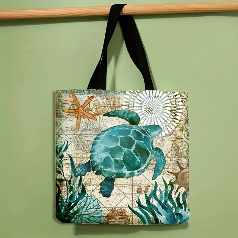 Ocean Turtle Pattern Tote Bag