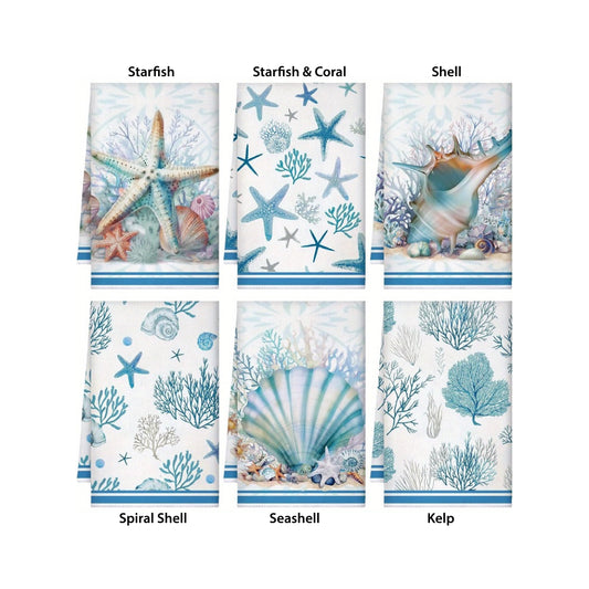 Starfish, Coral & Shell Hand Towels