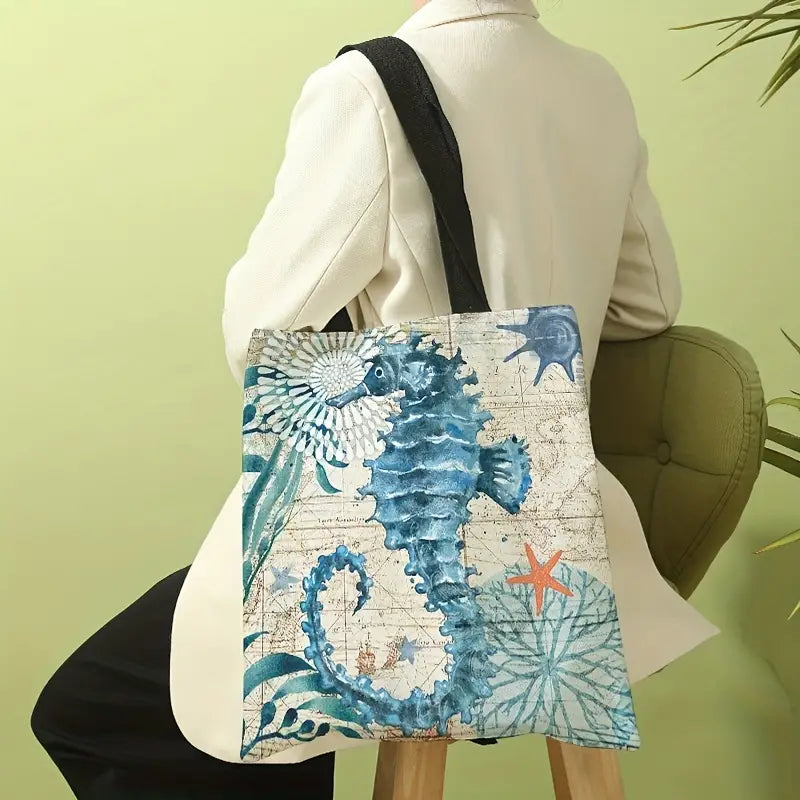 Seahorse Pattern Tote Bag