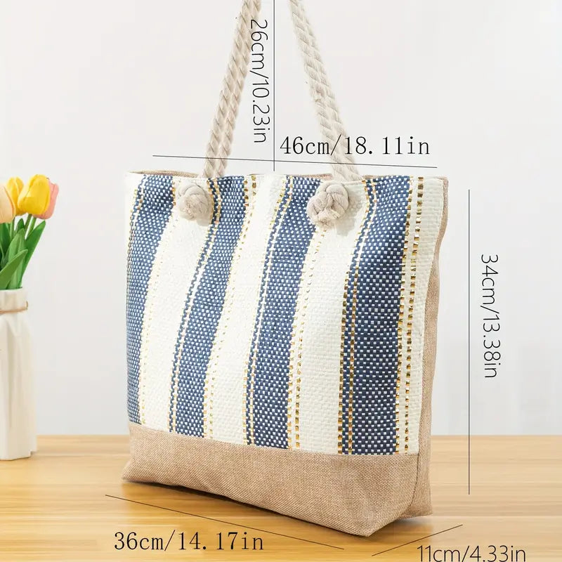 Stylish Monotone Striped Shoulder Bag