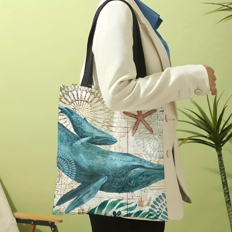 Whale Pattern Tote Bag