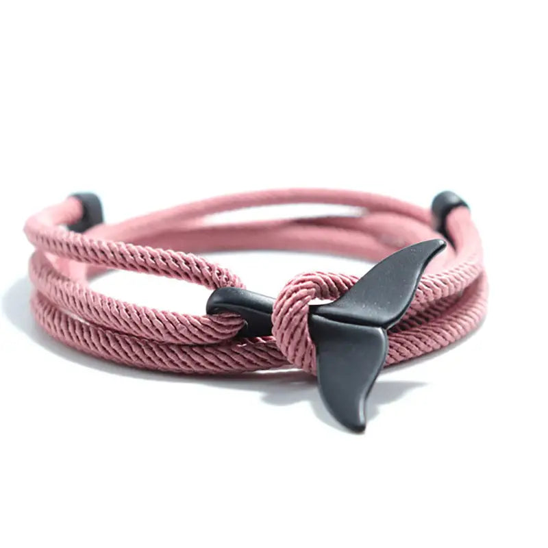 Whale Tail Dark Pink Bracelet