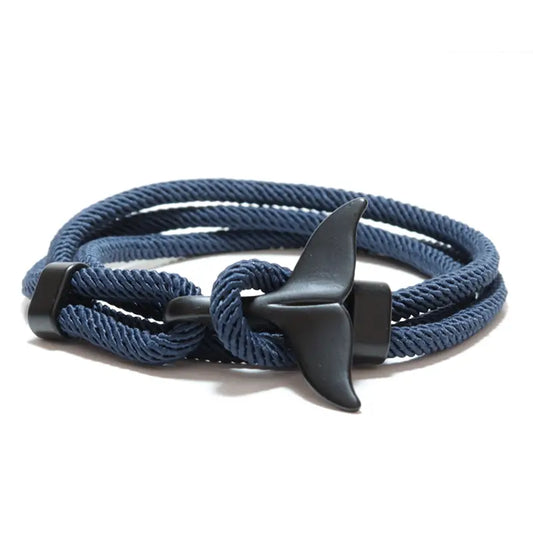 Whale Tail Navy Bracelet