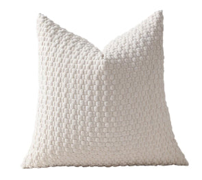 Grounded 18x18 inch cotton pillow covers in sage green, olive, beige, and white with plush corduroy and chunky knit textures for coastal décor – Coastal Pillows Plus.