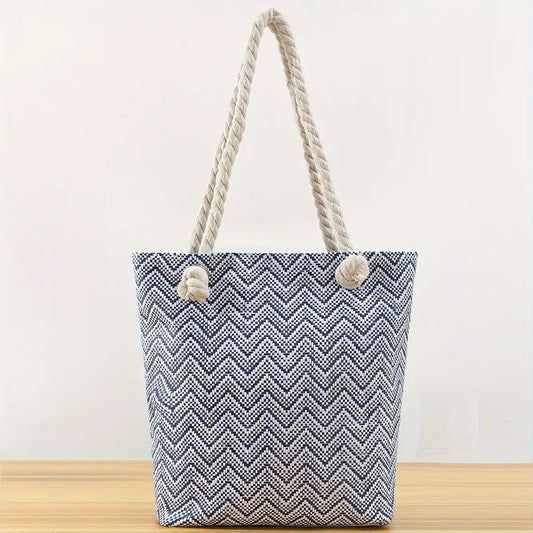 Monotone Striped Tote Bag