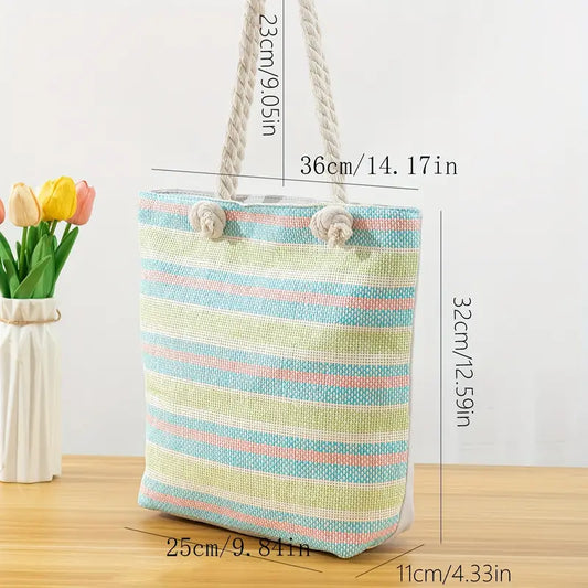 Color Striped Tote Bag