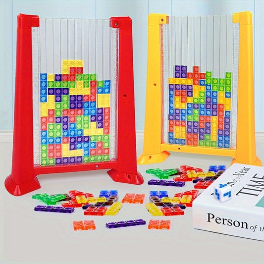 3D Puzzle Building Blocks – Educational Stacking Game, Red/Yellow, Ages 8+