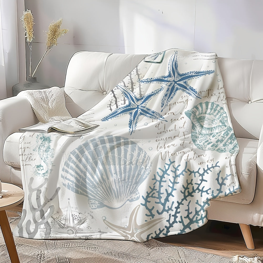 Vintage Starfish & Shell Throw – 51x59