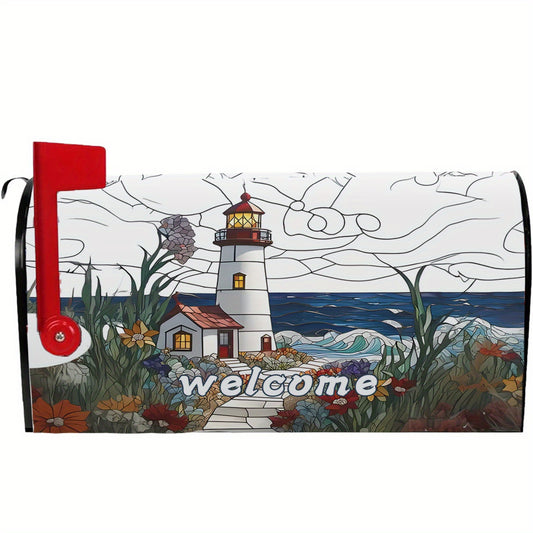"Welcome" Beach & Lighthouse Magnetic Mailbox Cover