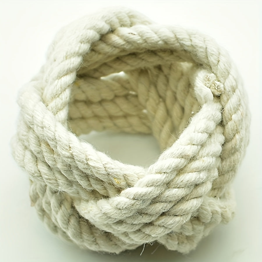 6-Piece Beige Rope-Braid Knot Napkin Holders