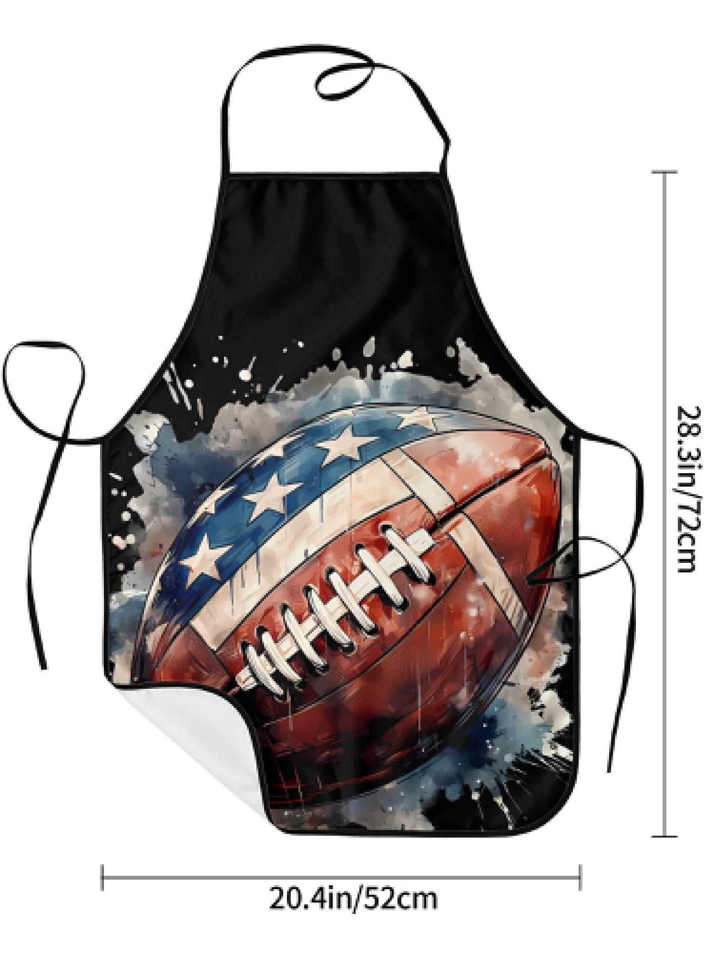 American Flag Football Watercolor Apron – Adjustable (20.4" x 28.3")
