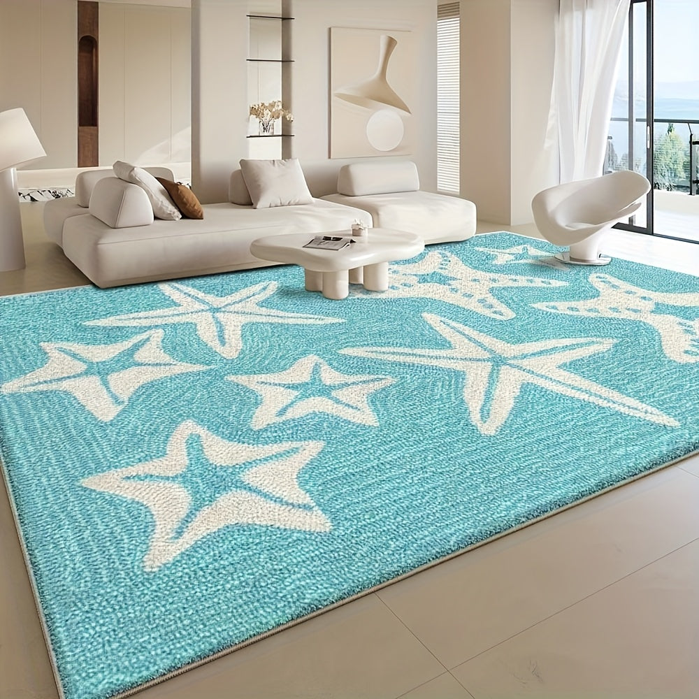 Turquoise Starfish Coastal Area Rug – 5x7'